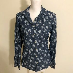 J.Crew Chambray Floral Button up